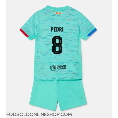 Barcelona Pedri Gonzalez #8 Tredje trøje Børn 2023-24 Kortærmet (+ Korte bukser)